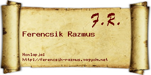 Ferencsik Razmus névjegykártya